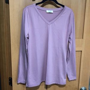NWOT Zenana v-neckline sleeve tshirts (2 shirts)